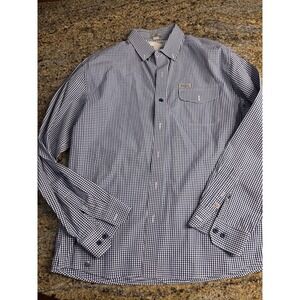Disney Twenty Eight & Main Street USA Mens Blue Gingham Long Sleeve Shirt Size M